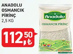 TARIM KREDİ ANADOLU OSMANCIK PİRİNÇ 2,5 KG